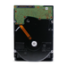 Underside of a 3.5-inch hard disk drive, showing the green printed circuit board at the top and an orange flex cable across the black base casting.