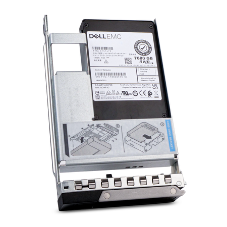Dell EMC HUSMR7676BDP3Y1 7680GB NVMe PCIe Gen 3 2.5" Enterprise SSD, Frontside convert view