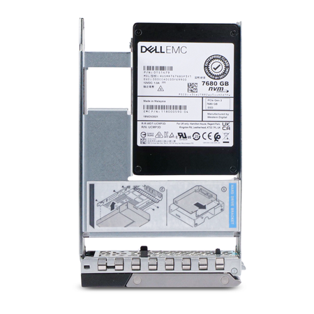Dell EMC HUSMR7676BDP3Y1 7680GB NVMe PCIe Gen 3 2.5" Enterprise SSD, Front convert view