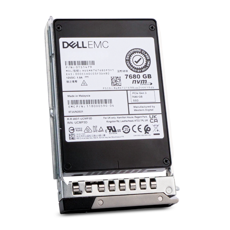 Dell G14 118000590-04 7.68TB 1 DWPD PCIe Gen 3.0 x4 4GB/s MLC U.2 NVMe 2.5in Refurbished SSD