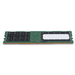 Angled rear view of a Samsung DDR4 RDIMM server memory module showing memory chips, blank white label, and gold edge connector.