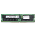 Front view of a Samsung DDR4 RDIMM server memory module showing model label, memory chips, CE mark, and gold edge connector.