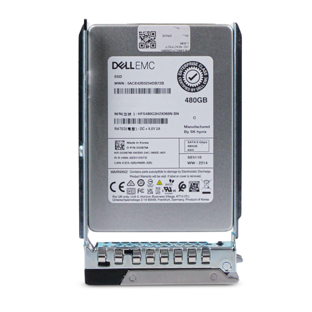 Dell EMC HFS480G3H2X069N 480GB SATA 6Gb/s 2.5" Enterprise SSD, Front tray view