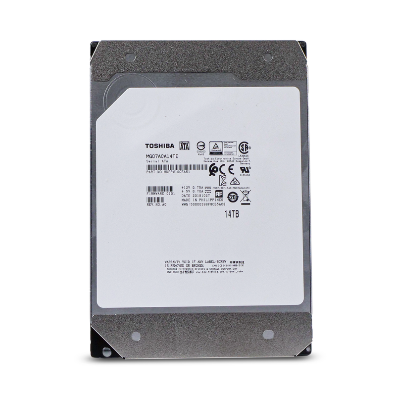Toshiba MG Series MG07ACA14TE 14TB 7.2K RPM SATA 6Gb/s 512e 3.5in Refurbished HDD