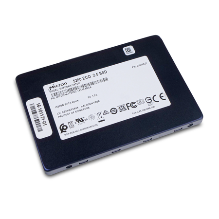 Micron 5200 ECO MTFDDAK1T9TDC 1.92TB 1 DWPD SATA 6Gb/s 3D TLC 2.5in Refurbished SSD