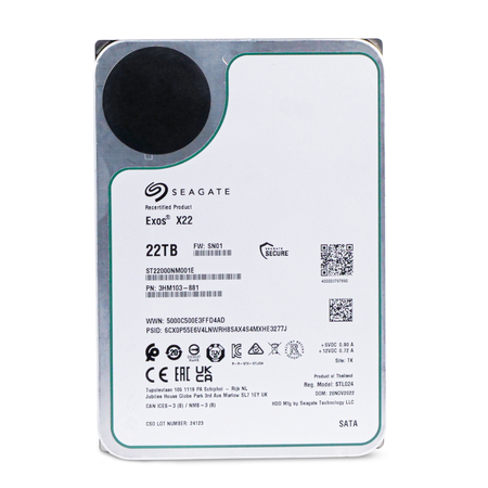 Seagate Exos X22 ST22000NM001E 22TB 7.2K RPM SATA 6Gb/s 512e 3.5in Refurbished HDD