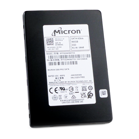 Dell/Micron 5300 Pro MTFDDAK960TDS 960GB SATA 6Gb/s 3D TLC 2.5in Enterprise Solid State Drive