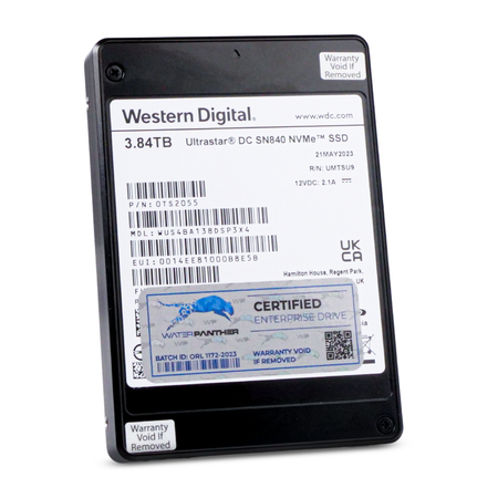 Western Digital Ultrastar DC SN840 WUS4BA138DSP3X4 0TS2055 3.84TB 1 DWPD PCIe Gen 3.1 x4 4GB/s 3D TLC U.2 NVMe 2.5in SSD