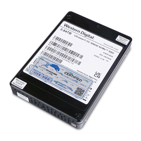 Western Digital Ultrastar DC SN840 WUS4BA138DSP3X4 0TS2055 3.84TB 1 DWPD PCIe Gen 3.1 x4 4GB/s 3D TLC U.2 NVMe 2.5in SSD