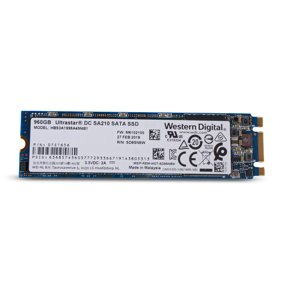 Western Digital Ultrastar DC SA210 HBS3A1996A4M4B1 0TS1656 960GB 0.1 DWPD SATA 6Gb/s 3D TLC M.2 2280 SSD