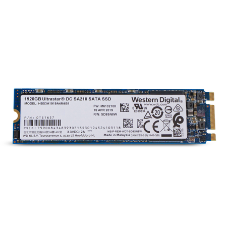 Western Digital Ultrastar DC SA210 HBS3A1919A4MB1 0TS1657 1.92TB 0.1 DWPD SATA 6Gb/s 3D TLC M.2 2280 SSD