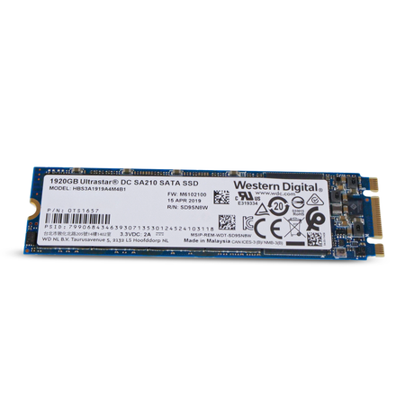 Western Digital Ultrastar DC SA210 HBS3A1919A4MB1 0TS1657 1.92TB 0.1 DWPD SATA 6Gb/s 3D TLC M.2 2280 SSD