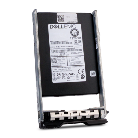 Dell G13 0GYGVV 1.92TB 1.5 DWPD SATA 6Gb/s 3D TLC 512e 2.5in SSD