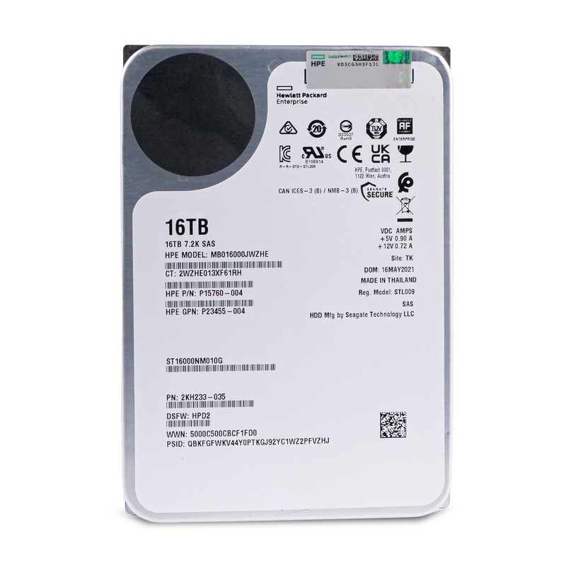 HP/Seagate Exos X16 ST16000NM010G 16TB 7.2K RPM SAS 12Gb/s 512e 256MB 3.5in HDD