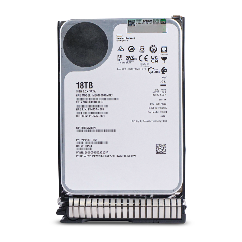 HP Generation 8 MB018000GYDKR P44757-005 18TB 7.2K RPM SATA 6Gb/s 512e 256MB 3.5in Refurbished HDD