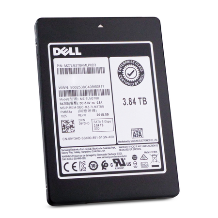 Dell/Samsung PM863a MZ7LM3T8HMLP0D3 3.84TB 1.3 DWPD SATA 6Gb/s 3D TLC 2.5in Refurbished SSD