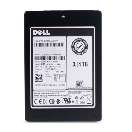 Dell/Samsung PM863a MZ7LM3T8HMLP0D3 3.84TB 1.3 DWPD SATA 6Gb/s 3D TLC 2.5in Refurbished SSD