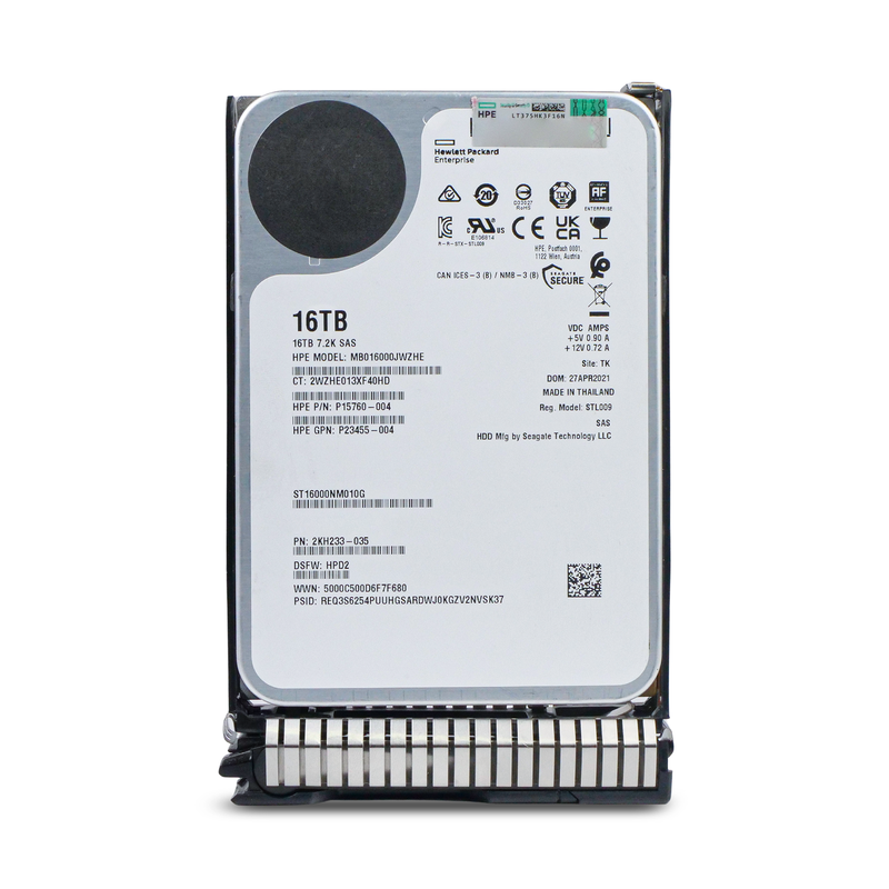 HP Generation 8 MB016000JWZHE P15760-004 16TB 7.2K RPM SAS 12Gb/s 512e 256MB 3.5in HDD