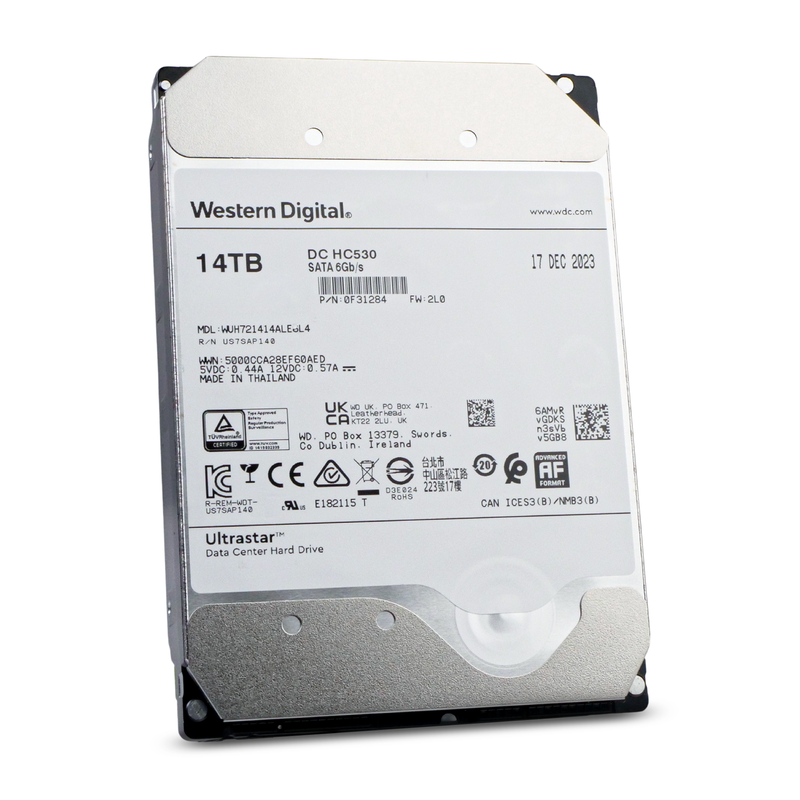 Western Digital Ultrastar DC HC530 14TB WUH721414ALE6L4 0F31284 7.2K RPM SATA 6Gb/s 512e 3.5" HDD