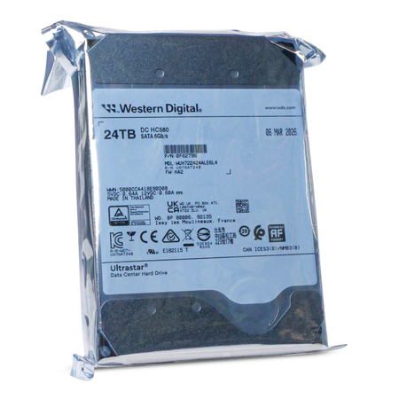 Western Digital Ultrastar DC HC580 WUH722424ALE6L4 0F62796 24TB 7.2K RPM SATA 6Gb/s 512e SE 3.5in Hard Disk Drive