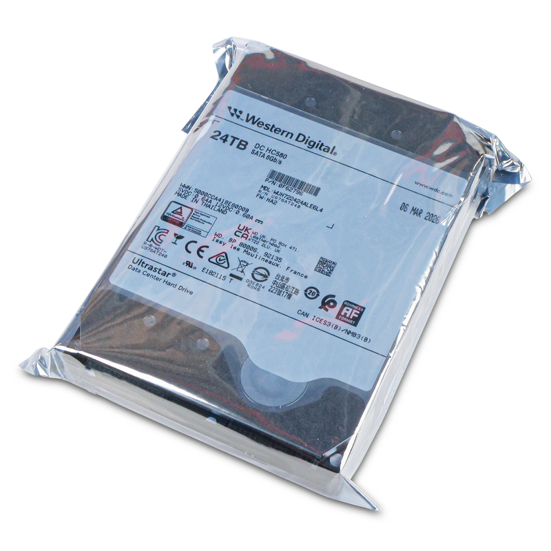 Western Digital Ultrastar DC HC580 WUH722424ALE6L4 0F62796 24TB 7.2K RPM SATA 6Gb/s 512e SE 3.5in Hard Disk Drive