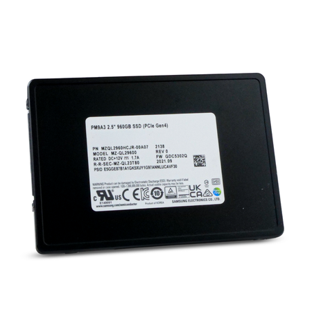 Samsung PM9A3 MZQL2960HCJR 960GB PCIe Gen 4.0 x4 8GB/s 1 DWPD U.2 2.5" Refurbished SSD