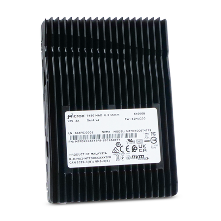 Micron 7450 MAX MTFDKCC6T4TFS 6.4TB 3 DWPD PCIe Gen 4.0 x4 8GB/s 3D TLC U.3 NVMe 2.5in Refurbished SSD