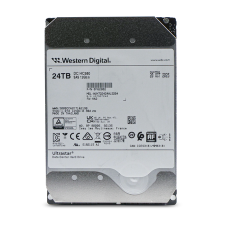 Western Digital Ultrastar DC HC580 WUH722424AL5204 0F62802 24TB 7.2K RPM SAS 12Gb/s 512e 3.5in Recertified Hard Drive