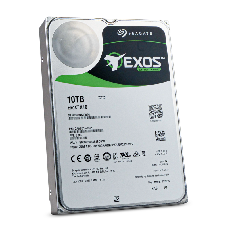 Seagate Exos X10 ST10000NM0096 10TB 7.2K RPM SAS 12Gb/s 512e 256MB 3.5" Refurbished HDD