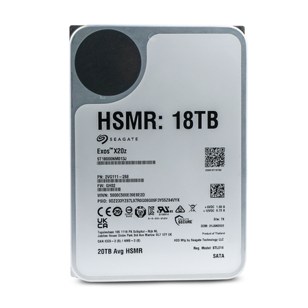 Seagate Exos X20z ST18000NM013J 18TB 7.2K RPM SATA 6Gb/s HSMR 512e 3.5in Refurbished HDD