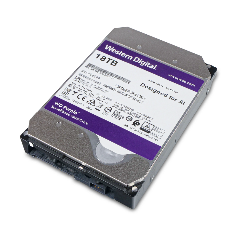 Western Digital Purple WD180EJRX 89AFLY0 18TB 7.2K RPM SATA 6Gb/s 512e 256MB 3.5in Refurbished HDD