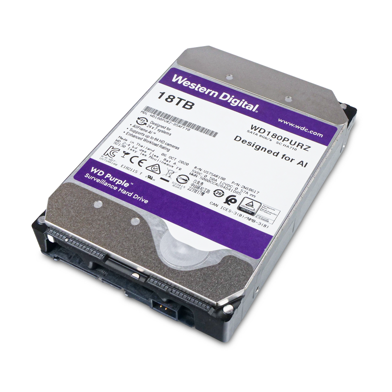 Western Digital Purple SC HA710 WD180PURZ 85AFFY0 2W10617 18TB 7.2K RPM SATA 6Gb/s 512e 512MB 3.5in Surveillance HDD