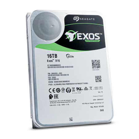 Seagate Exos X16 ST16000NM002G 16TB 7.2K RPM SAS 12Gb/s 512e 256MB 3.5in Refurbished HDD