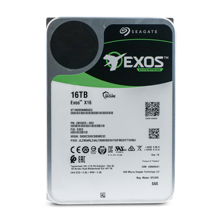 Seagate Exos X16 ST16000NM002G 16TB 7.2K RPM SAS 12Gb/s 512e 256MB 3.5in Refurbished HDD