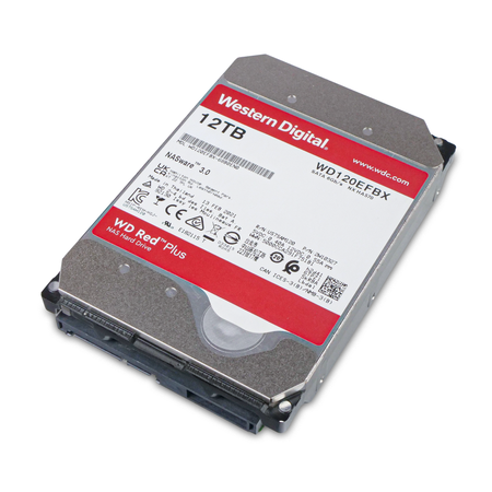 Western Digital Red Plus WD120EFBX 68B0EN0 12TB 7.2K RPM SATA 6Gb/s 512e 256MB 3.5in Refurbished HDD