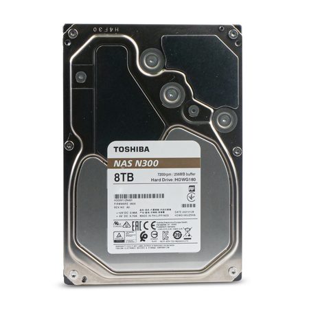 Toshiba N300 HDWG180 HDEXV11ZNA31 8TB 7.2K RPM SATA 6Gb/s 512e 256MB 3.5in Refurbished HDD