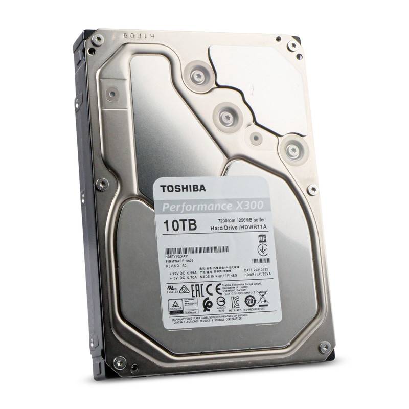 Toshiba X300 HDWR11A HDETV10ZPA31 10TB 7.2K RPM SATA 6Gb/s 512e 256MB 3.5in Refurbished HDD