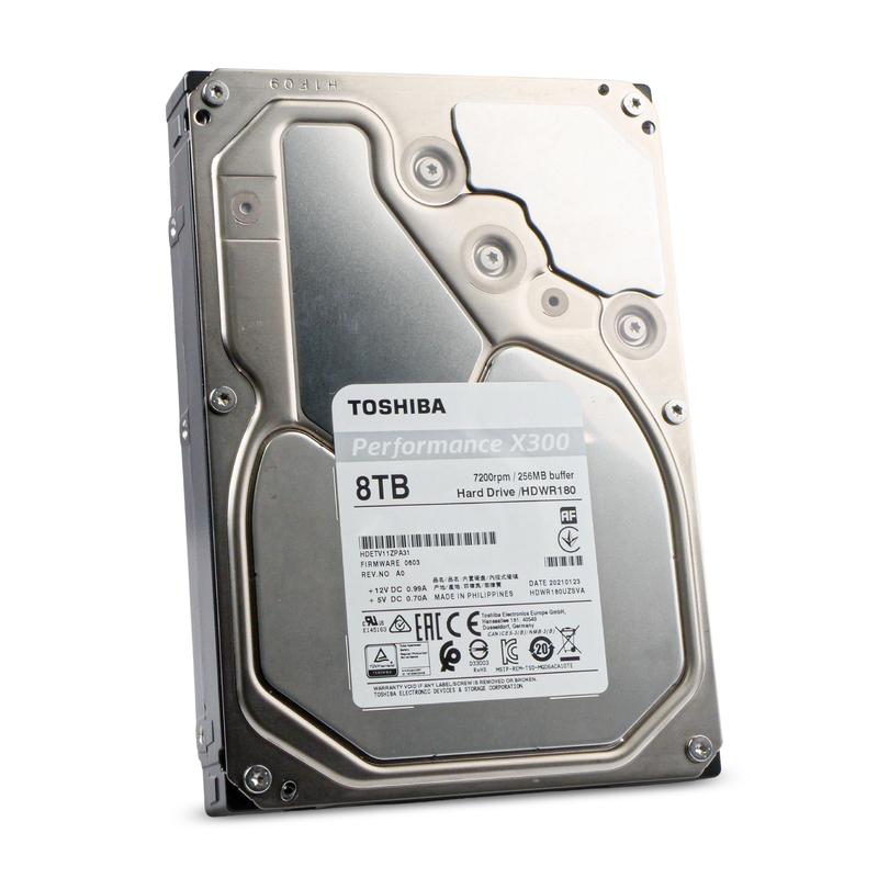 Toshiba X300 HDWR180 HDETV11ZPA31 8TB 7.2K RPM SATA 6Gb/s 512e 256MB 3.5in Refurbished HDD