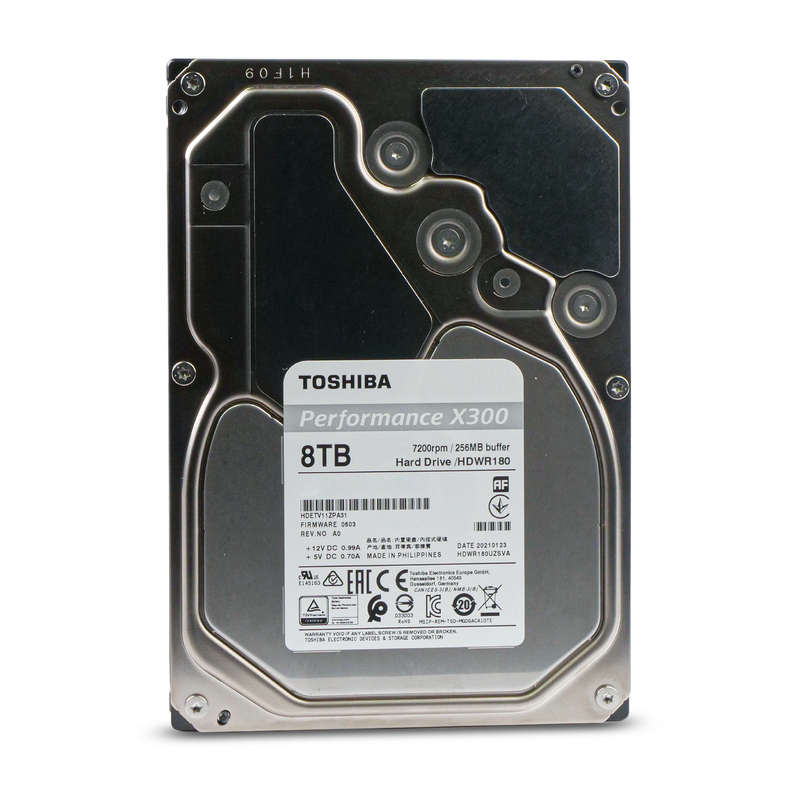 Toshiba X300 HDWR180 HDETV11ZPA31 8TB 7.2K RPM SATA 6Gb/s 512e 256MB 3.5in Refurbished HDD