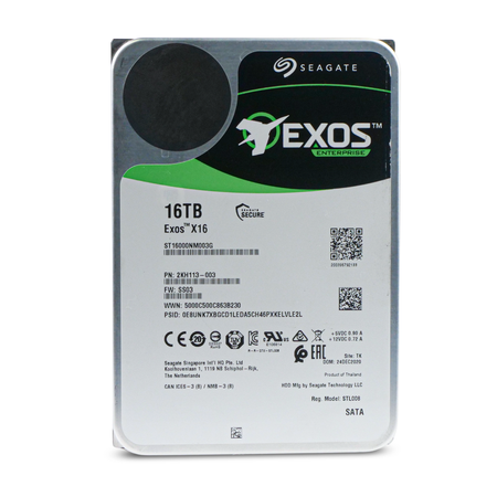 Seagate Exos X16 ST16000NM003G 16TB 7.2K RPM SATA 6Gb/s 512e 256MB 3.5" Refurbished HDD