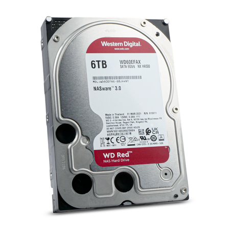 Western Digital Red NX HA500 WD60EFAX 68JH4N1 6TB 5.4K RPM SATA 6Gb/s 512e 256MB 3.5in Refurbished HDD