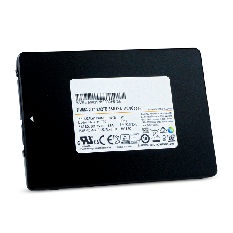 Samsung PM883 MZ7LH1T9HMLT 1.92TB 1.3 DWPD SATA 6Gb/s 3D TLC 2.5in Refurbished SSD