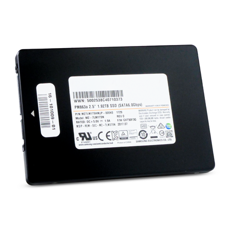 Samsung PM863a MZ7LM1T9HMJP 1.92TB SATA 6Gb/s 3D TLC 1.3 DWPD 2.5" Refurbished SSD