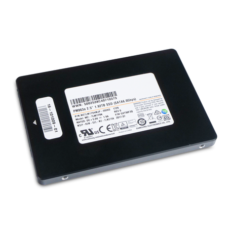 Samsung PM863a MZ7LM1T9HMJP 1.92TB SATA 6Gb/s 3D TLC 1.3 DWPD 2.5" Refurbished SSD