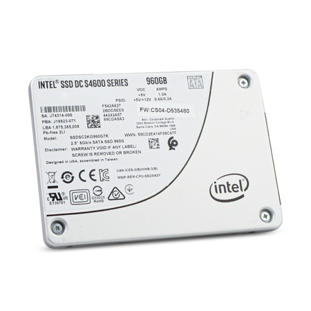 Intel DC S4600 SSDSC2KG960G7K 960GB 3 DWPD SATA 6Gb/s 3D TLC 2.5in SSD
