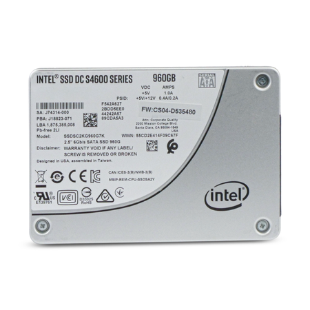 Intel DC S4600 SSDSC2KG960G7K 960GB 3 DWPD SATA 6Gb/s 3D TLC 2.5in SSD
