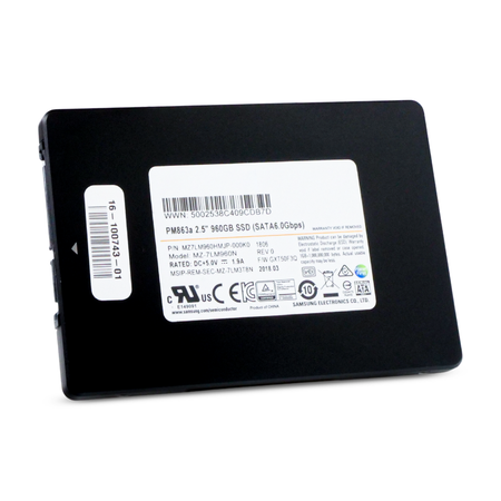 Samsung PM863a MZ7LM960HMJP 960GB 1.3 DWPD SATA 6Gb/s Mixed Use V-NAND 2.5in Refurbished Enterprise SSD