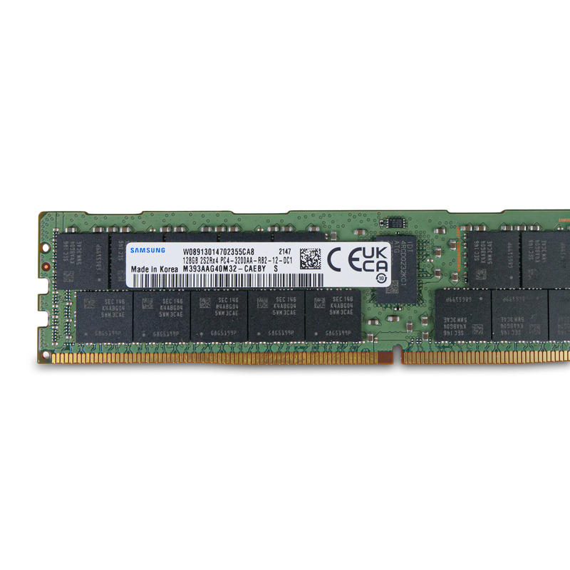 Samsung M393AAG40M32-CAEBY 128GB DDR4 3200MHz 2S2Rx4 RDIMM ECC Server RAM (PC4-3200AA) Refurbished