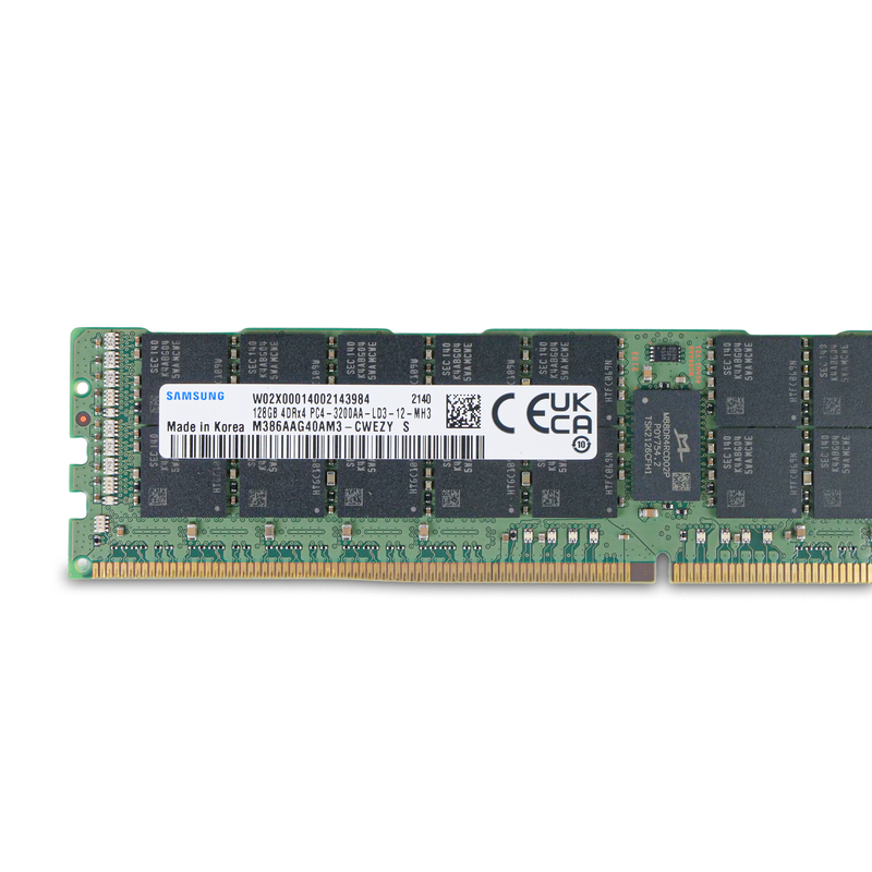 Samsung M386AAG40AM3-CWEZY 128GB DDR4 3200MHz 4DRx4 LRDIMM ECC Server RAM (PC4-3200AA) Refurbished
