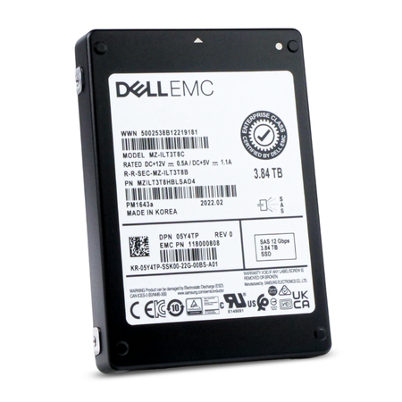 Dell/Samsung PM1643a MZILT3T8C 3.84TB SAS 12 Gb/s 3D TLC 1 DWPD 2.5-inch Refurbished SSD
